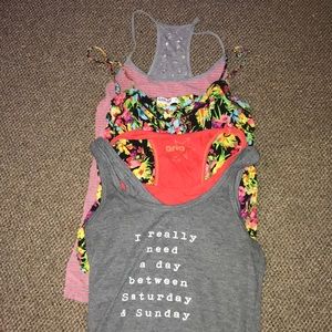 Assorted small garage tanks